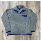 Patagonia Womens Pullover Fleece Re-tool Snap T Gray Blue Trim Size Medium