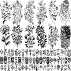 3d Flowers Temporary Tattoos - 82 Sheets  Waterproof  Realistic Designs For Adul