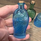 3 Mini Wheaton Style Glass Bottles Cork Ben Franklin Root Bitters Fish Taiwan