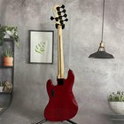 Jazz Bass Electric Guitar Red 5 String Black Part  Inlay Solid Body Fast Ship
