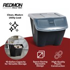 Redmon 10 Gallon Stackable Shutter Bin With Flip Lid Plastic Storage  Black