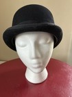 English Bowler Derby Hat Beaver Fur 5x Black Size 6 7 8 Midwest Saddlery