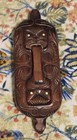 Vintage M  ori Waka Huia Hand Carved Wood Treasure Box New Zealand Tiki Paua