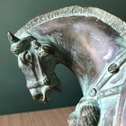 Large Heavy Chinese Bronze War Horse Sculpture Statue Tang Dynasty Style Replica
