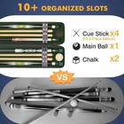 Pool Cue Case  Hard Shell Pool Stick Case 4x4 With 10 Padded Slots  Heavy-duty B