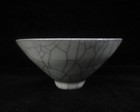 Very Fine Chinese Old  ge  Kiln Hand Carving Porcelain Collectible Cup