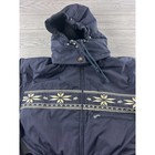 Bogner Christiania Vintage One Piece Ski Suit Navy Blue Nordic Snowflake Hooded
