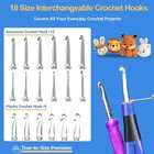 18 Size Light Up Crochet Hook Set With Digital Counter  18 Hook  Blue