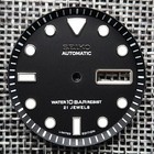 New Seiko 10bar Black Dial Divers For Nh36 4r36 7s26 Skx007 With Chapter Ring