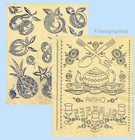 1950s Vintage Vogart Embroidery Transfer Set Uncut Fruit   Dish Tea Towel Motifs