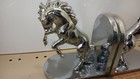 Art Deco 1930 s Chrome Over Bronze Horse Bookends Stamped White  Very Nice Pair 
