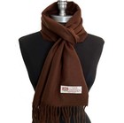 New Winter Warm 100  Cashmere Scarf Made In England Soft Solid Dark Brown
