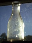 Vintage 1 Qt  Clear Embossed Glass Ziegler Dairy Liberty Boro  Milk Bottle
