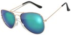Blue-green Mirror Colored Lens Aviator Style Gold Metal Frame Sunglasses Uvb 99 