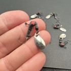 Lot 12 Fishing Jig Spinner Lures Black red W  Silver Spinner Blades
