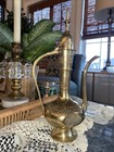 Vintage Brass Ewer Islamic Persian Middleeast Coffee Tea Pot Etched Engraved 12   