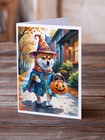 Caroline s Treasures Shiba Inu Halloween Trick Or Treat Greeting Cards Pack Of 8