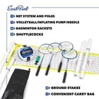 2-in-1 Volleyball And Badminton Set  Adjustable Height Net Set With Accessories