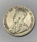 1917 Canada Fifty 50 Cent George V Sterling Silver Half Dollar Coin