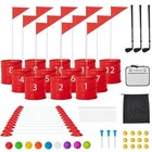 Bucket Yard Golf Game With Clubs 9 Hole Set Portable Low Tide 12 Bucket Red