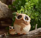 Mom   Baby Owl Bird Statue Fairy Garden Sculpture Tabletop Figurine Decor Gifts