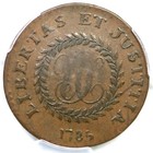 1785 C 2-a R-4  Pcgs Au 55 Cac Pointed Rays  Sm Date Nova Constellatio Colonial