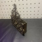 Antique 19th Century Cast Iron brass Plate Wall Mount Card Holder