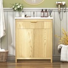 Bathroom Vanity With Ceramic Sink  Modern Storage Cabinet W  Doors   Drawers