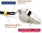 Whistle  2 Pack Stainless Steel Sports Whistles With Lanyard  Loud Crisp Sound W