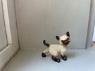Vintage Hagen Renaker Mini Siamese Cat Figurine Looking Back