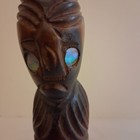 Vintage Maori Carved Wooden Tiki Totem Statue Figure  Rotorua New Zealand  7 