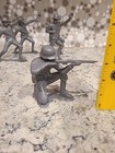 Original Lot Of 6 1963 Louis Marx 6  Wwii German Infantry Toy Soldiers Gray