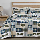 Cabin Quilt Set Queen  Christmas Rustic Quilt Coverlet Bed Set  3-piece Lightwei