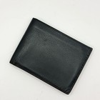 Hermes Card Case Leather Black 4 5in Unisex Business Slim Pre Owned