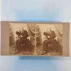 Noted Photographer Stereoview C1900 Real Photo Self Portrait Rev Seagar Cornwall