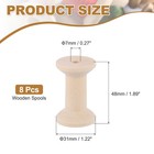 8pcs Wooden Spools Of Crafts  1 89in Empty Thread Bobbins  Wood Color