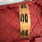 Vintage Wooden 10  Double Row Tambourine W  Stainless Steel Jingles  Wood Constr