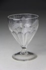 Rare Antique Georgian Hand Blown Glass Engraved   Paneled Rummer