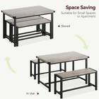 Kitchen Dining Table Set For 4 People Dinner Table With 2 Bench For Dining Room