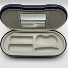 2 In 1 Double Sided Portable Glasses Case Travel Contact Lens Case Blue  No Accs