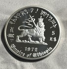1972 Ethiopia Silver Crown 5 Dollars Haile Selassie Proof Jah Rastafari