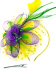 Mardi Gras Fascinator Cocktail Tea Party Headwear Feather Flower Headband