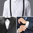 Loyallook 8pcs Mens Carbon Fiber Cufflinks And Shirt Studs Set Tuxedo Shirts Bus