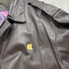 Vintage 90s Apple Computers Rare Employee Leather Bomber Jacket