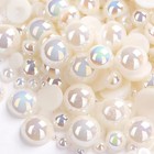 1000pcs Mixed Sizes 3 4 5 6 8 10mm Flatback Half Round Pearls Gems For Crafti   