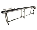 118  X 11 8   Pvc Belt Conveyor With Dual Guardrail Adjustable Speed 110v 250w