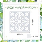4 Pieces Reusable Tile Stencil 12 X 12 Inches Wall Templates Tile Pattern Stenci