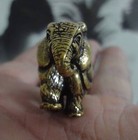 Vintage Style Solid Brass Cute Elephant Animal Figurine Statue For Home Decor