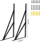 24 Pack 24  X 15  Heavy Duty Shelf Brackets Black L Brackets
