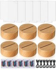  6 Pcs Clear Acrylic Blank Sheets 6 Pcs 3d Night Led Light Lamp Base Square
